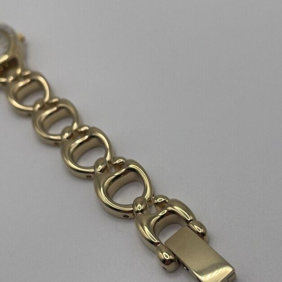 Working Colibri Diamond Gold Tone Women’s Wrist Watch MOP Mother Of Pearl Face - Picture 2 of 12